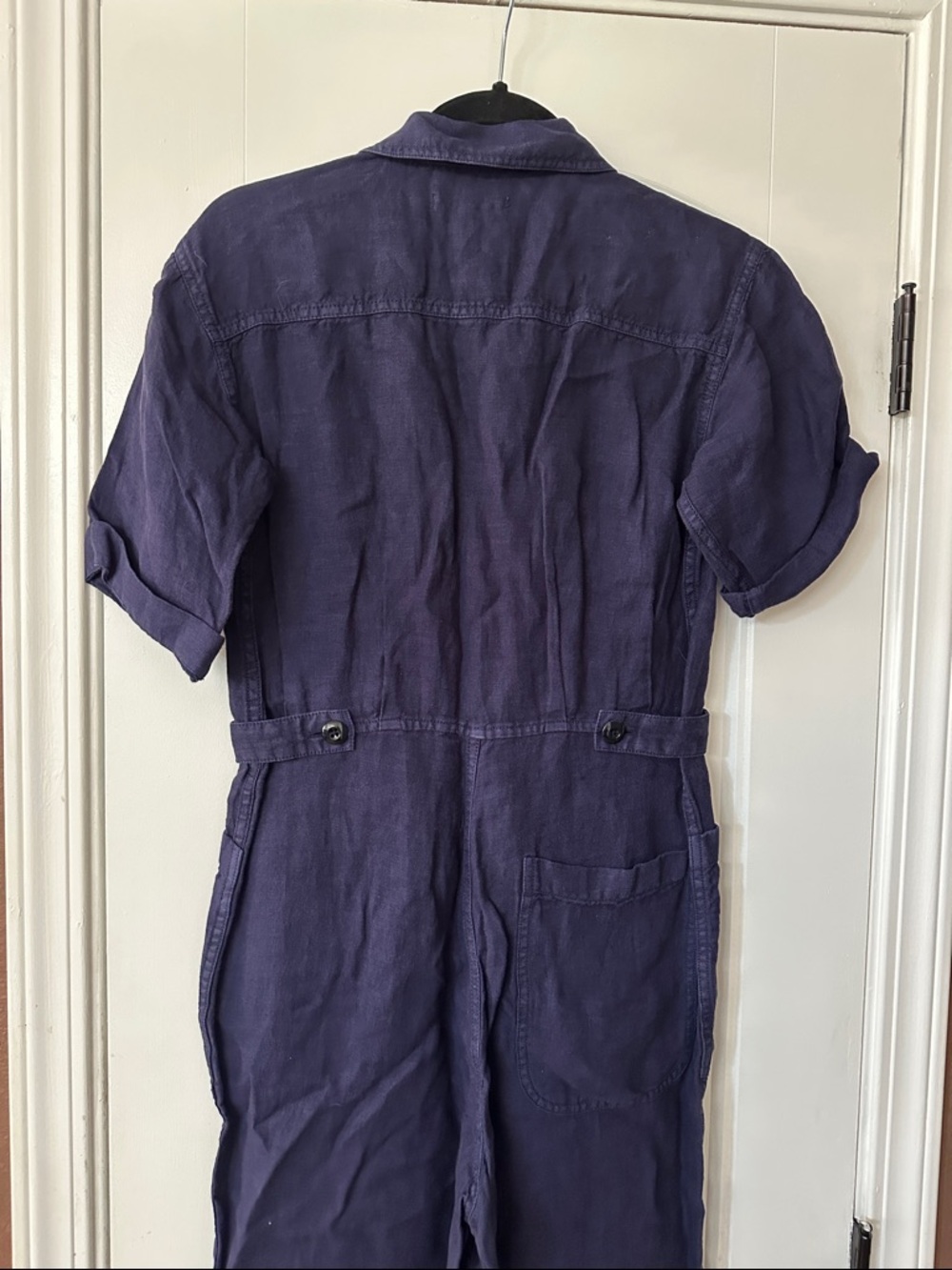 Alex Mill Short-Sleeve Utility Jumpsuit in Navy - Picture 6 of 7